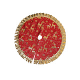 Garvee Christmas Tree Skirt, 35.4 Inches Tree Skirt Christmas Deer Snowflakes Pattern Christmas Tree Mat Fur Skirts for Indoor Outdoor Holiday Party Christmas Decorations