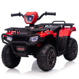 Garvee Ride - P Series: 12V Ride on Quad ATV for Kids, Electric Vehicle for Toddlers, High/Low 2.2mph Safety Speed for Child, Forward/Backward,LED Light, Music,USB for Boys Girls Gift- Red - Red