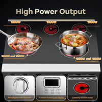 Garvee Professional Electric Range with 4 Heating Elements Cooktop,30“ Convection Oven Capacity,in Stainless Steel,Clock and Timer,Smooth Glass Top
