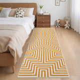 Garvee Modern Area Rug 2x6 Orange Stain Resistant Washable Runner for Living Room Hallway - Orange