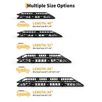 Garvee 84" x 39" x 6" Universal Roof Rack Basket - 200 lbs Capacity Heavy-Duty Rooftop Cargo Carrier with Extension for SUVs, Trucks, and Vehicles, Black