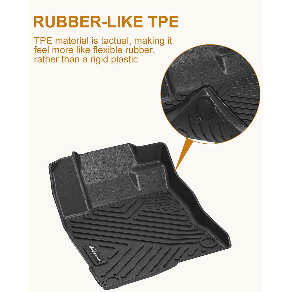 Garvee Floor Mats for Subaru Outback & Legacy 2010-2014, TPE All Weather Custom Fit Front & 2nd Row Floor Liners, Black