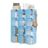 Garvee 12 Cube Storage Organizer with Doors, Modular Closet Shelves, Stackable, Blue, 11.8" Cubes for Bedroom & Living Room - Blue