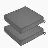 Garvee Set of 2 19x19x4 Inch Patio Chair Cushion for Outdoor Furniture, Waterproof Outdoor Seat Cushions for Patio Furniture, Garden Sofa Couch Chair Cushions with Ties, Dark Gray - Dark Grey
