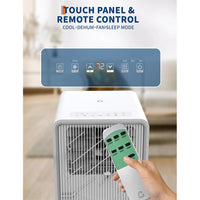 Garvee 14,000 BTU Drainage-free Portable Air Conditioner for Indoor Rooms, 3-In-1 AC Unit for Bedroom 225-300 Sq.Ft, Dehumidifier, Fan, Sleep Mode, 24 Timer, Remote Control, Window Kits, White