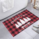 Garvee Christmas Bath Mat, 20x32 in Xmas Bathroom Decor Buffalo Plaid Christmas Tree Decorative Front Door Mat Diatom Mud Bathroom Rug Super Absorbent Floor Mat Christmas Living Room Small Area Rug - Red