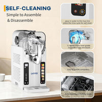 Garvee Slushie Machine for Home - 70 oz Ice-Free Frozen Drink Maker, Self-Cleaning Function with 6 Preset Programs for Margaritas, Frappés, Milkshakes, White