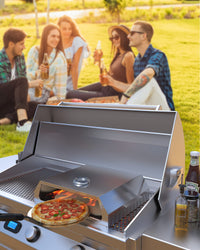GARVEE Pizza Oven Kit With Pizza Stone Built-In Thermometer Stainless Steel Pizza Oven Kit