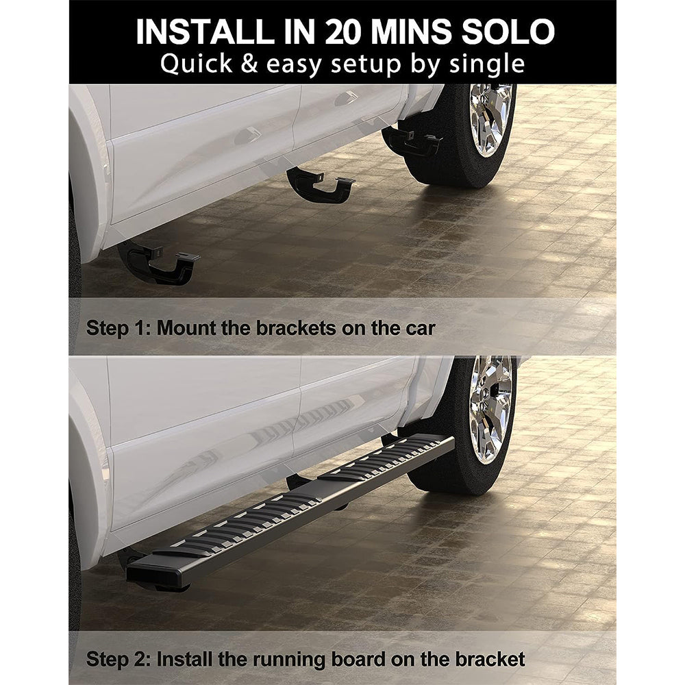 Garvee Running Boards 6.3 Inches Compatible with Dodge Ram 1500 2019-2023(New Body Style Only) Quad Cab/Extended Cab,Aluminum Side Steps Nerf Bars