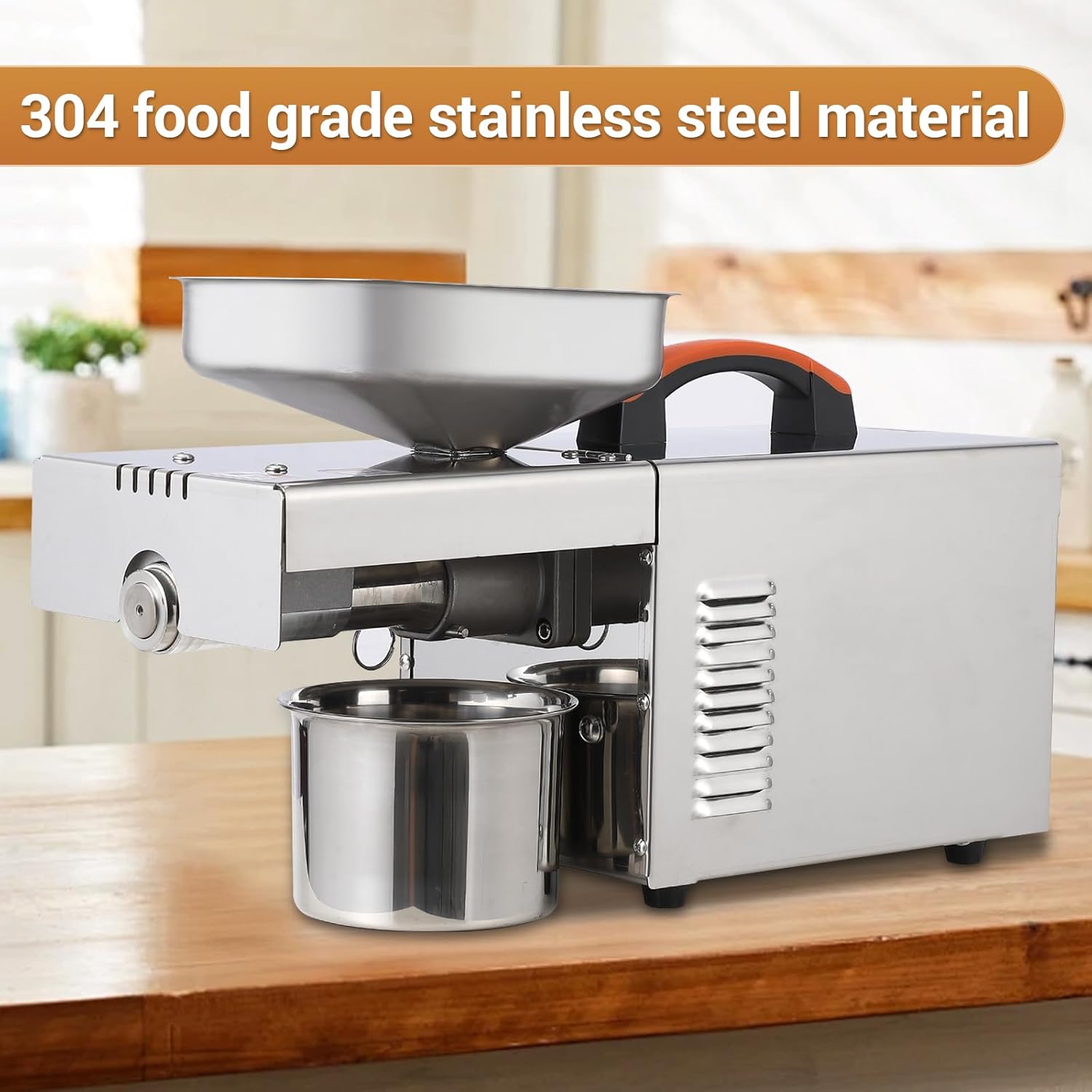 GARVEE 900W Electric Oil Press Machine - Automatic Cold & Hot Oil Extractor with 340 Stainless Steel, Perfect for Pressing Peanut, Sesame Seeds, Walnut, Almond, Pumpkin, and Rapeseed