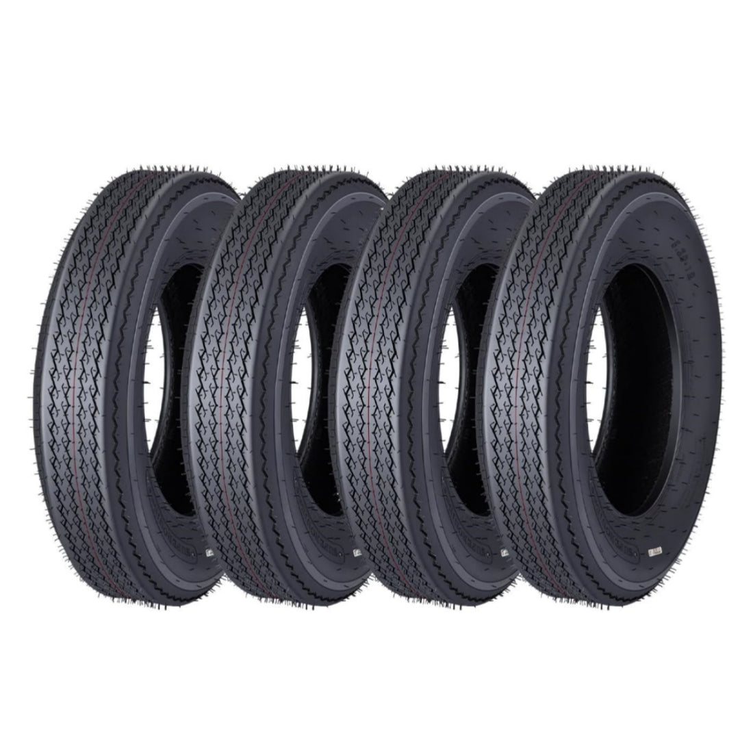 Garvee 4 PCS Trailer Tires 5.3-12 530-12 6PR Load Range C 12'' Rim Agricultural Terrain Towing Black