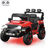 Garvee Ride - P Series: 3-6, Ride on Car with 2.4G Remote Control, 12V Battery Powered Electric Car for kids with 3 Adjustable Speeds, Soft Start, Battery Display, Music, Red - Red