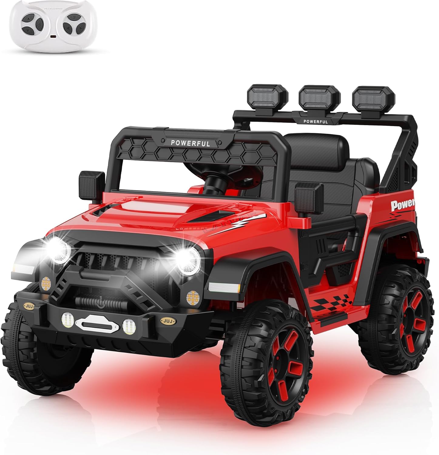 Garvee Ride - P Series: 3-6, Ride on Car with 2.4G Remote Control, 12V Battery Powered Electric Car for kids with 3 Adjustable Speeds, Soft Start, Battery Display, Music, Red