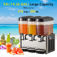350W Stainless Steel 54L Cold Beverage Machine, Commercial Use