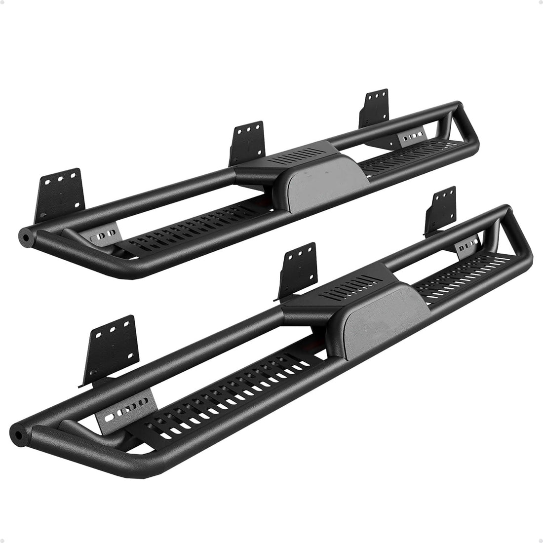 Running Boards 6.5 Inches with Two Stairs Design Compatible with 2019-2024 Dodge Ram 1500 Crew Cab New Body Style(Not Fit 2019-2024 Classic), Bolt-on Side Steps