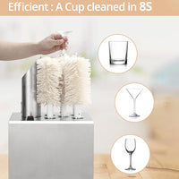 Garvee Commercial Glass Polisher, Electric Wine Glass Washer, 5 Polishing Cloths, Stainless Steel, for Bars, Restaurants, Hotels, Kitchens, Wineries Kitchen,Winery