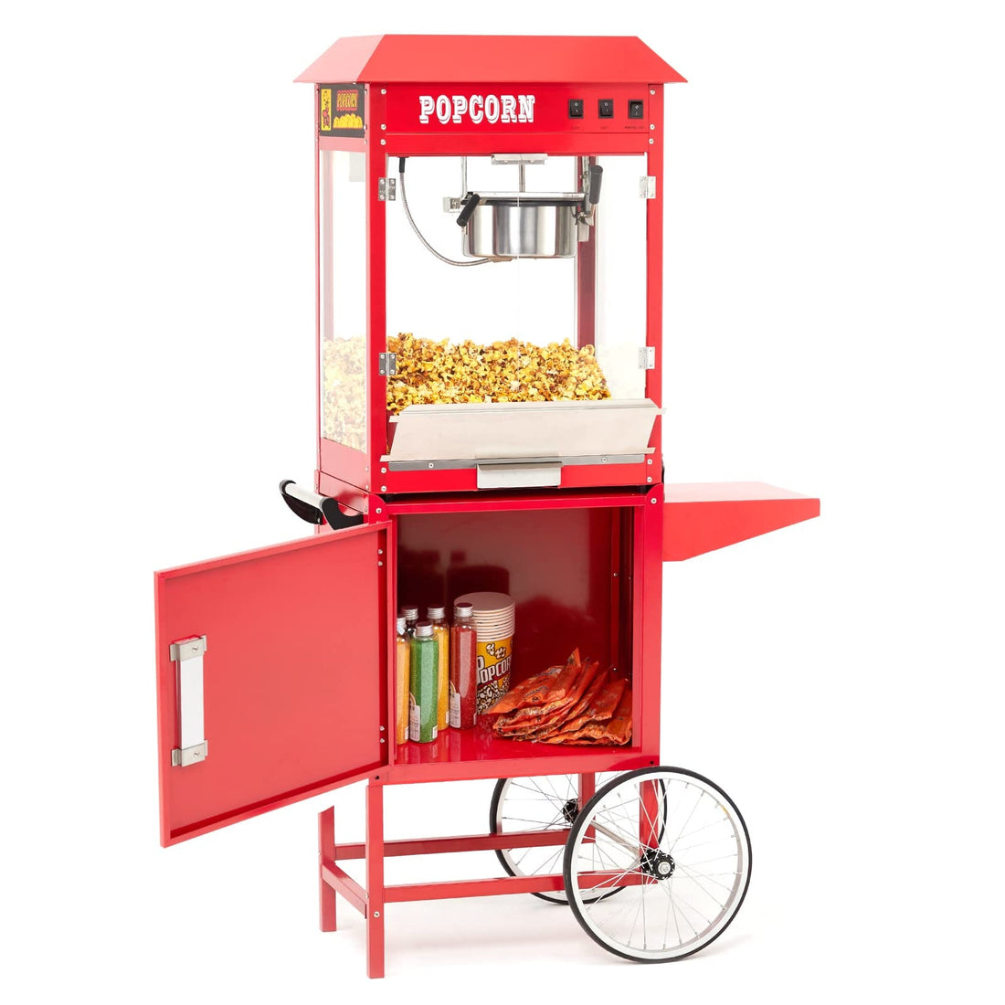 Popcorn Machine Cart Commercial Popcorn Machine with 8Oz Kettle