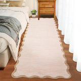 Garvee Scalloped Washable Runner Rug 2'x6' Non Slip Kitchen Rug Beige Modern Indoor Entryway Farmhouse Bath Mat - Beige