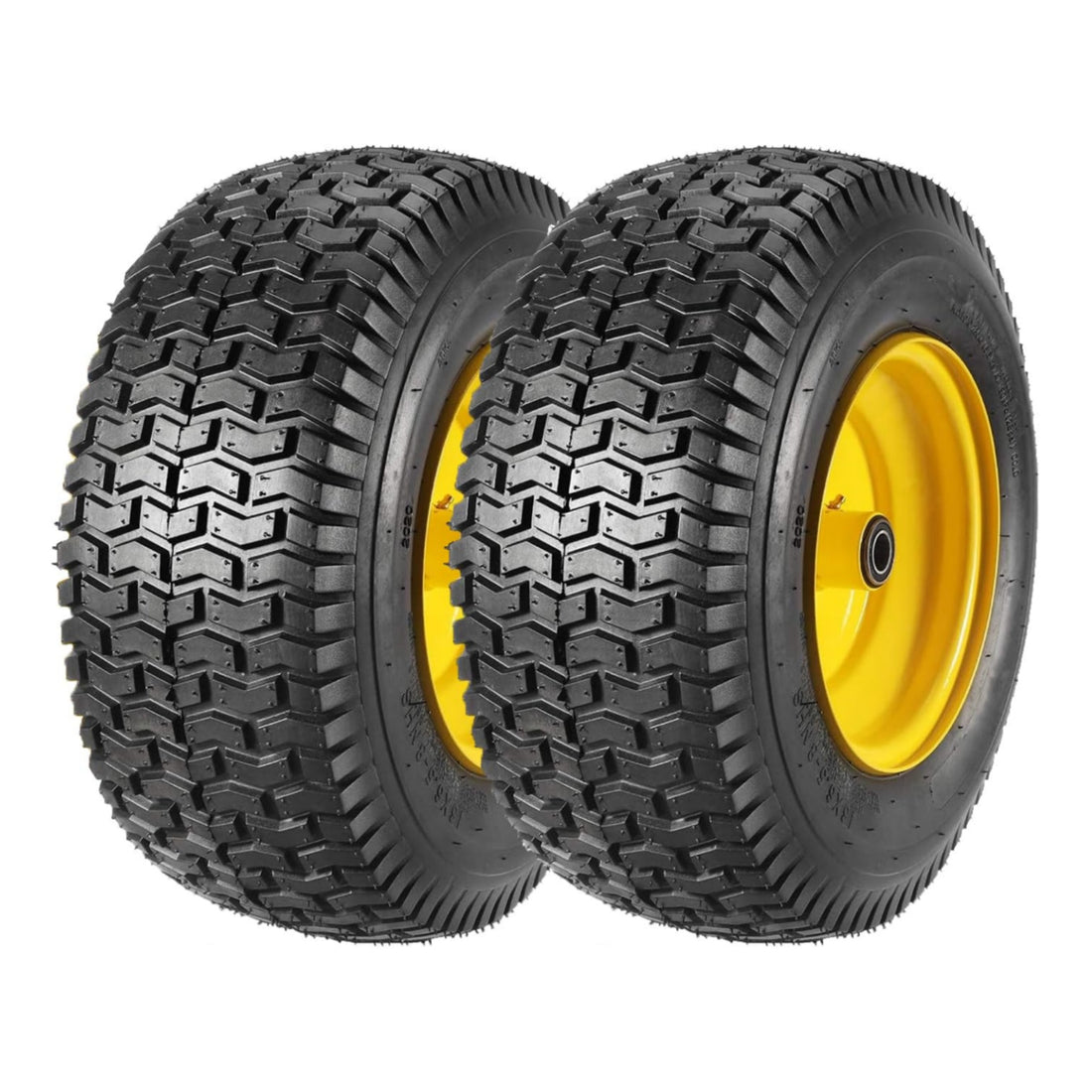 Garvee 20x8.00-8 Tubeless Lawn Mower Tires with Rim (Fit Most Ariens, Husqvarna), 3.48" Offset Hub, 0.757" Bushing with 0.197" Keyway, 20x8-8 20x8x8 Turf Tire, 4 Ply, 965lbs Capacity, Set of 2