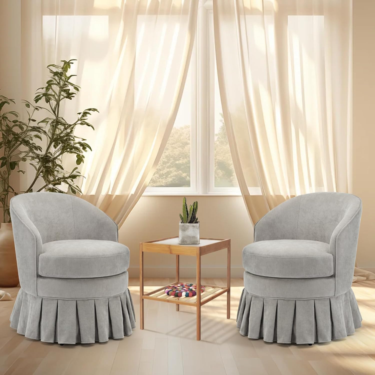 Garvee Mid-Century Modern Upholstered Banquet Dining Chair, Grey