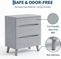 Garvee Compact 3-Drawer Bedside Cabinet Bedside Table - Space-Saving Storage End Table Cabinet, Sturdy Frame, Easy Assembly - Gray