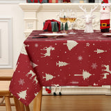 Garvee Christmas Table Cloth Rectangle 60x102 Inch, Waterproof Holiday Xmas Deer Tree Kitchen Farmhouse Christmas Table Decorations for Home Dining Party, Oblong Table Cloth for Indoor Outdoor, Gold - Gold
