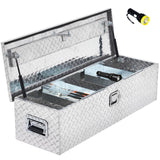 Garvee 39 Inch Aluminum Truck Tool Box, Truck Bed Tool Box with Sliding Shelf, Diamond Plate ToolBox with Side Handle,Lock and 2 Keys, Tool Storage Box for Truck, Trailer, Pickup, Silver - silver