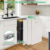 Garvee Pull Out Trash Can Under Cabinet, Stainless Steel Slide Out Garbage Can Shelf Under Sink, Adjustable Slide Out Shelf for Waste Can Under Kitchen Sink for 30L Trash Can, Trash Can Not Included