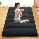 Garvee Japanese Style Mattress Queen Size for Adults, Foldable Sleeping Mattress Pad for Floor, Tatami Mat, Camping, Black - Black