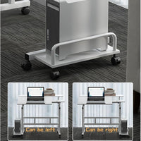 Garvee Portable Standing Desk Adjustable Height 26.4"-61", Mobile Computer Desk with Wheels, Tiltable Top & CPU Stand, Rolling Laptop Table Cart for Home Office, White