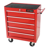 Garvee 5 Drawers Rolling Tool Cart Multifunctional Tool Storage Cabinet with Wheels for Warehouse Repair Shop Steel Red
