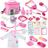 Garvee Doctor Kit for Kids, 31-Piece Kids Doctor Playset with Roleplay Costume & Carry Case, Toddler Pretend Play Doctor Set, Birthday Gift for 3 4 5 6 Year Old Girl