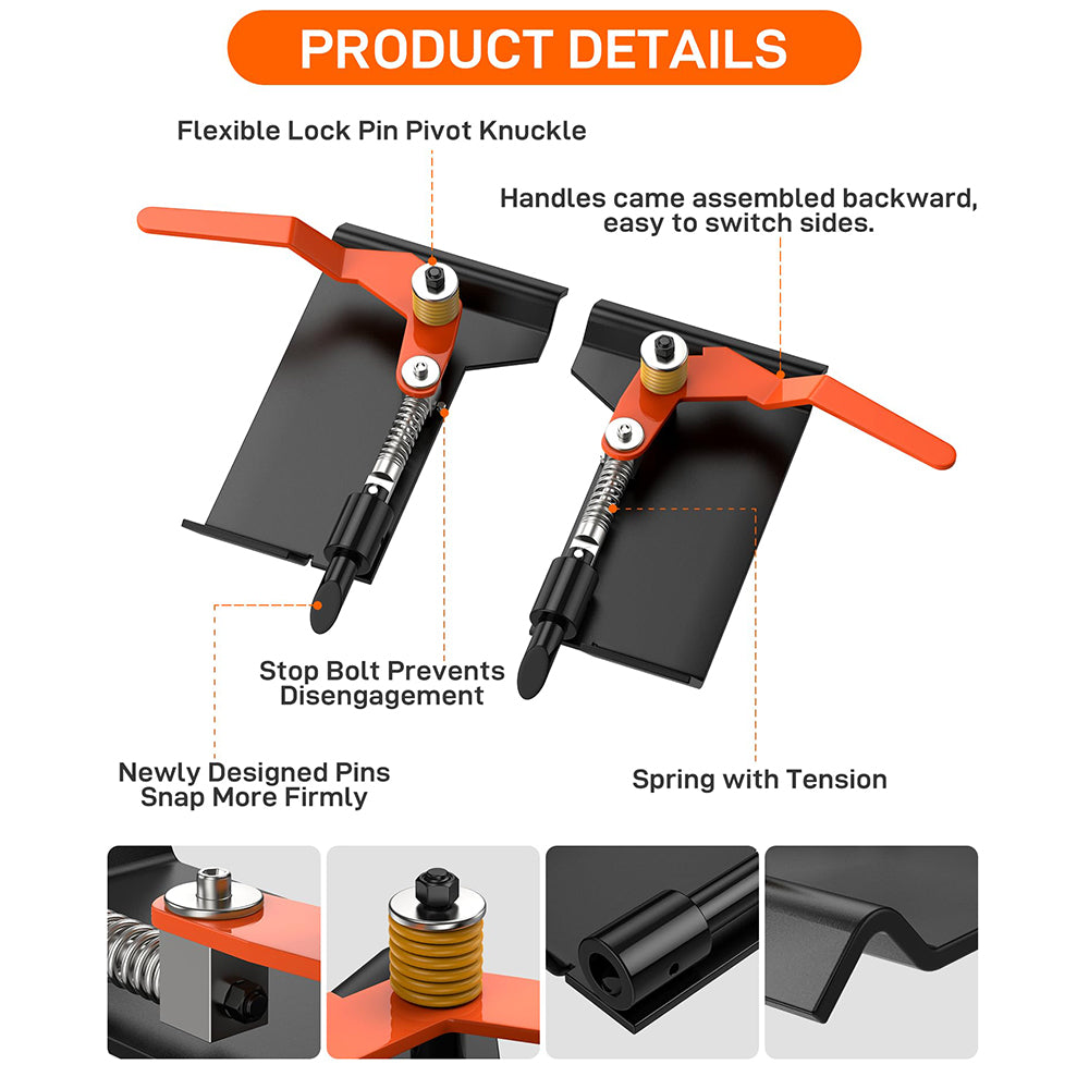 Garvee Universal Skid Steer Quick Attach Conversion Attach Adapter, Weld on Quick Attachment Plate, A Pair Skid Steer Quick Tach Attach Conversion Adapter Bobtach Box Plate Weld On QTK