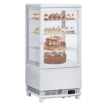 Garvee Commercial Cake Display Refrigerator, 2.8 Cu.FT Single-Door Merchandiser with Interior LED Lighting, Double-Layered Glass, Countertop/Floor Refrigerator, 110v