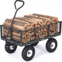 Garvee Versatile Outdoor Utility Cart - 800LBS Heavy-Duty, 10" All-Terrain Pneumatic Tires, Easy Maneuverable Lawn Cart with Removable Mesh Panels for Gardening & Landscaping, Grey