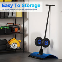 Garvee Snow Shovel with Wheels 29"W X 20" H Steel Adjustable Handle Dual-Wheel Heavy Duty Replaceable Blade Driveway Sidewalk