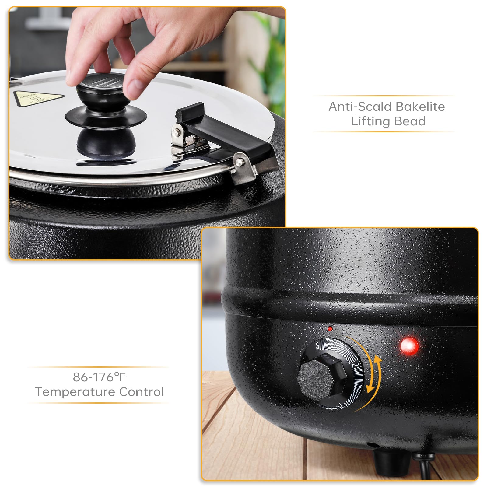 WUCHT)Commercial Electric Soup Kettle / Soup Warmer 10 Liter (Hot Selling) - Gre