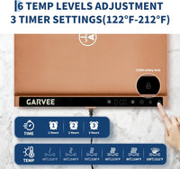 GARVEE 2-Zone Heating Food Mat - 24"X15" Warming Mat for Food Rollable Full-Surface Warmer with 6 Temp Settings & 3H Timer, Anti-Slip Heat-Insulated Pad for Meals (Orange)