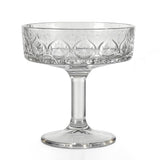 Garvee 12 Pcs Embossed Floral Martini Glasses 7oz Reusable Cocktail Glassware Elegant Clear Crystal