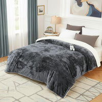 Garvee Electric Blanket King Size with Dual Controls, 4 Heat Settings & 10H Auto Off, Velvet Soft Heating Blankets, ETL Certified, Heated Blanket King Size, Machine Washable, 90"x100" Grey