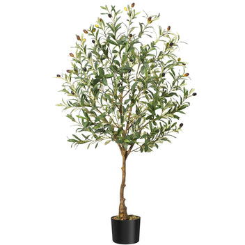 Garvee 7FT Artificial Olive Tree, Tall Fake Olive Trees with Realistic Trunk, Leaves, Fruits, Fake Olive Trees Potted Topiary Tree with Dried Moss for Home Office Living Room Bedroom Stairs Foyer Decor