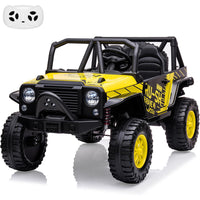 Garvee Ride - P Series: 2-Seater Ride On Truck for Kid, 24V Battery Powered Kids Car with Remote Control, 19" Extra Wide Seat, 2 Motors, Led Light, Enhanced Suspension - Yellow