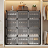 Garvee 8 Tier Shoe Rack Organizer With 48 Pair Capacity, Sturdy PP Plastic & Metal Frame, Waterproof Design For Hallway & Bedroom, Easy Assembly - Black