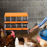 Garvee Chicken Nesting Box 8-Hole Roll Away Egg Laying Box with Lid, Heavy-Duty Galvanized Steel, Orange, Easy Egg Collection & Cleaning - Orange