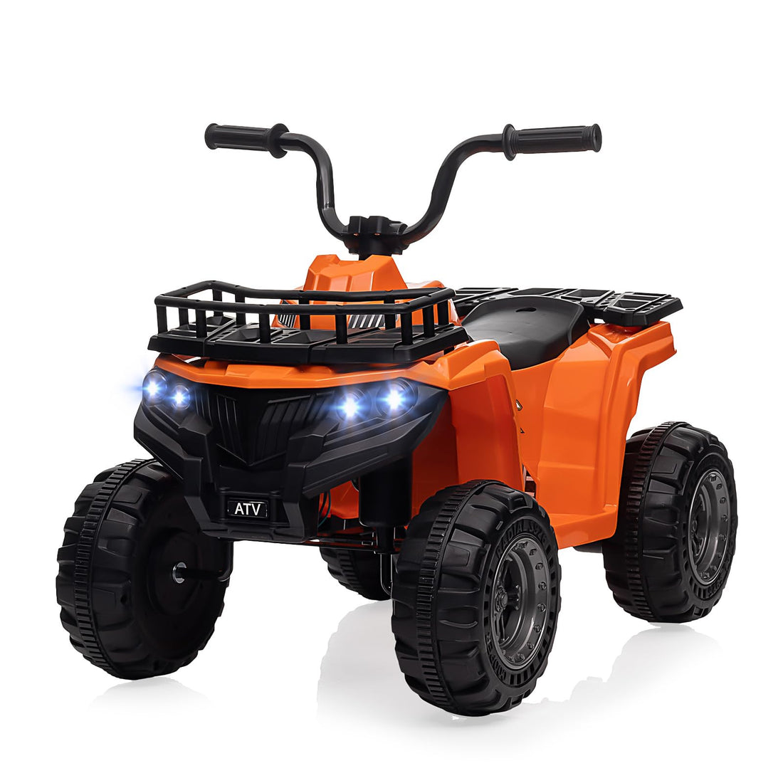 12V Kids Ride On Electric ATV, Ride Car Toy with Bluetooth Audio,High/Low Speed, LED Headlights, Battery Indicator & Radio (Orange)