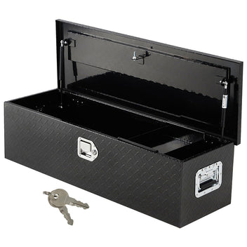 Garvee 48 Inch Aluminum Truck Tool Box, Truck Bed Storage Box with Security Lock and Wider Handles, Heavy Duty Waterproof Tool Box Organizer Chest for Pick Up Truck Rv Trailer - Black