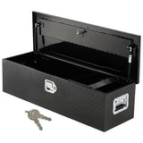 Garvee 30 Inch Aluminum Truck Tool Box, Truck Bed Storage Box with Security Lock and Wider Handles, Heavy Duty Waterproof Tool Box Organizer Chest for Pick Up Truck Rv Trailer - Black - Black