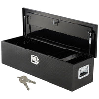 Garvee 39 Inch Aluminum Truck Tool Box, Truck Bed Storage Box with Security Lock and Wider Handles, Heavy Duty Waterproof Tool Box Organizer Chest for Pick Up Truck Rv Trailer - Black