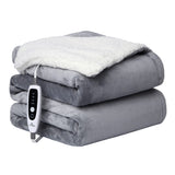 Garvee Heated Blanket Throw - Soft Thickened Flannel to Sherpa Reversible Electric Heating Blanket, UL Certified 4 Heating Levels & 4 Hours Auto Off, Machine Washable Electric Throw, Grey 50" x 60" - Grey