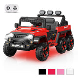 Garvee Ride - P Series: 24V 4WD Ride on Car Kids Ages 3-8, with 6 EVA Wheels, Battery Powered & Remote Control, 3 Adjustable Speeds, Soft Start, Battery Display, Music - Red - Red